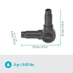 Gardena Micro-Drip-System L-Piece 4.6 mm (3/16 inch): Change Direction of Supply Pipes and Irrigation Lines by 90 Degrees, Kink-Free Installation, Easy & Flexible Connection Technology (13212-20)