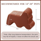 Kigeli 6 Pcs Resin Garden Pot Feet for Outdoor Planters 3 Inch Long 1.5 Inch Tall Flower Handmade Elevator Plant Feet Frost Proof Lifter for 14-20 in Pot(Brown)