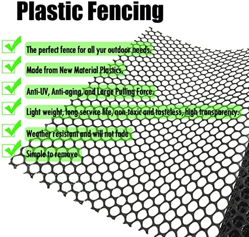 upgraded 15.7in x 33ft abs plastic chicken wire, package contents