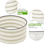 SnugNiture 2x2x1ft Round Galvanized Raised Garden Bed Kit Outdoor, Metal Planter Box for Planting Plants Vegetables, White