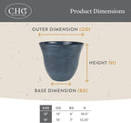 Classic Home and Garden Honeysuckle Resin Planters - Lightweight Indoor & Outdoor Plant Pots - UV-Resistant Plastic Flower Pots - Pot Planters for Flowers & Herbs (13" Stone)