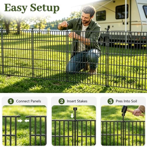 no dig garden fence outdoor for yard, 24in, package contents