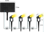 ZYAN Solar Landscape Spotlights, Separate Monocrystalline Panels & USB-C Powered 5400mAh Auto On Off Dusk to Dawn, Outdoor IP65 Waterproof, Warm White for Yard Path Patio (100 Lumens × 4 Pack)