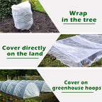 plant freeze protection cover, 7x100 ft floating row showing dimensions