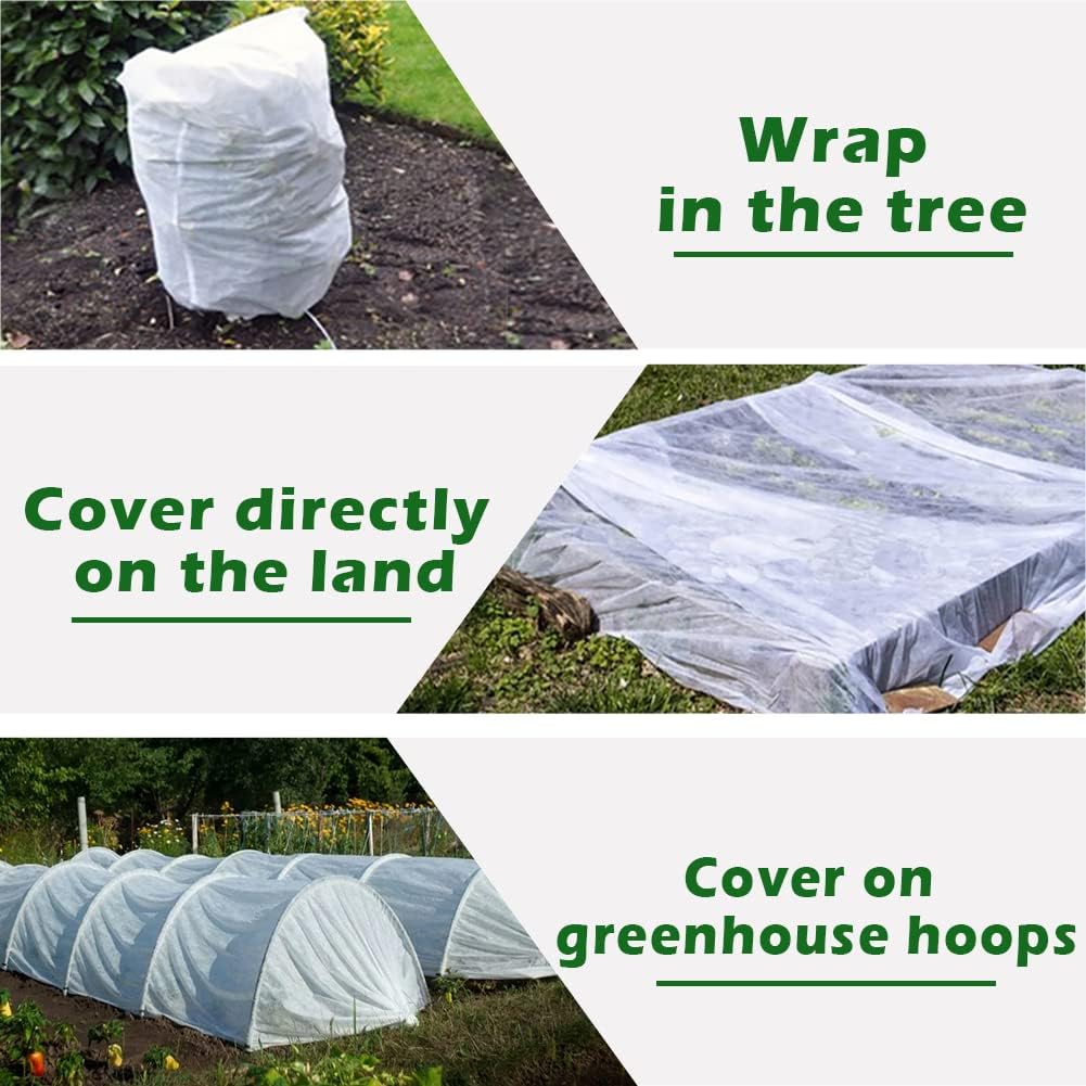 plant freeze protection cover, 7x100 ft floating row showing dimensions