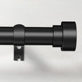Time Forest Black Curtain Rods for Windows 32 to 120 Inch (2.6-10 Feet), 1 Inch Diameter Adjustable Heavy Duty Curtain Rod, Modern Style Indoor Outdoor Long Window Drapery Rods with End Caps