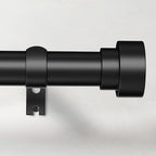 Time Forest Black Curtain Rods for Windows 32 to 120 Inch (2.6-10 Feet), 1 Inch Diameter Adjustable Heavy Duty Curtain Rod, Modern Style Indoor Outdoor Long Window Drapery Rods with End Caps