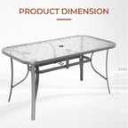 tlsunny patio 30"x 55" rectangular glass table with shown in use