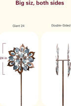 Wind Spinners Outdoor for Yard and Garden, 84 Inch Metal Large Outdoors Windmill Kinetic Wind Spinner, Outside Decor for Yard Art Lawn Backyard Landscape Patio(24" W x 84" H)