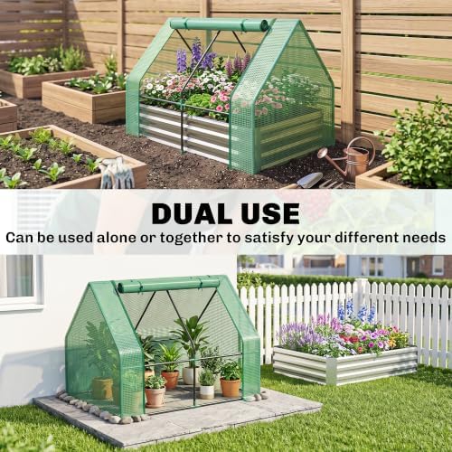 outsunny 4 x 3ft metal planter box with, close-up detail