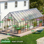 cdcasa 24x10x10 ft polycarbonate greenhouse for outdoors w/5, package contents