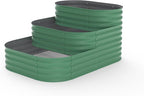 Garvee Galvanized Raised Garden Bed Kit - 61x42x31 in Outdoor Planter Box for Vegetables, Flowers. Modular 3-in-1 Raised Garden Beds Outdoor with Open Base, Garden Box for Deep Root Growth, Green