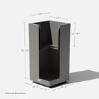 Veradek Block Series Pedestal Planter - Tall Planter for Indoor or Outdoor Front Porch | All-Weather Use with Removable Insert Bucket | Modern Décor for Flowers, Tall Trees, Faux Plants