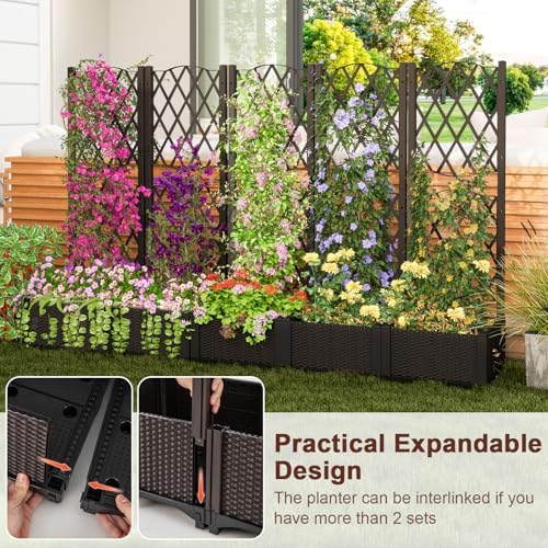 giantex raised garden bed w/trellis, garden planter for, package contents