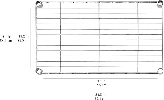 Amazon Basics 4-Shelf Adjustable Storage Shelving Unit for Garage, Steel Wire Rack, 200 Pound Loading Capacity per Shelf, 13.4"D x 23.2"W x 48"H, Chrome