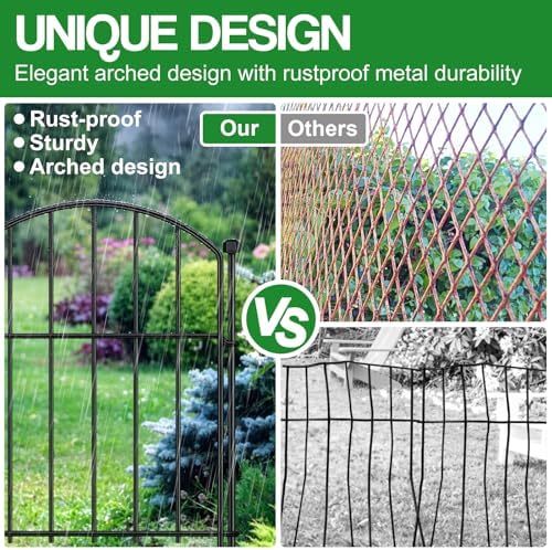decorative garden fence, 25-pack no dig animal barrier, side view