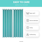 DIVA EN CAMINO DEC Outdoor Patio Curtain Waterproof Darkening Thermal Insulated Indoor Curtains for Bedroom, Porch, Living Room, Pergola, Cabana, W84 x L108, Teal Blue, Set of 2 Panels