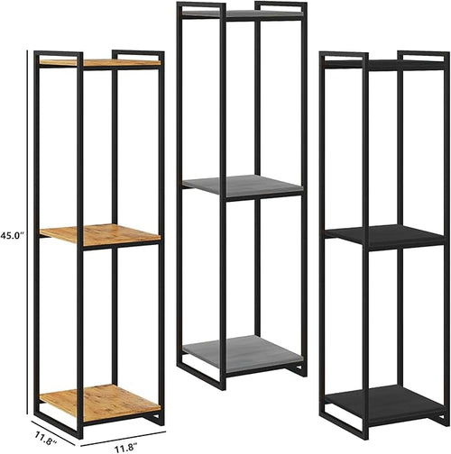 3-Tier Plant Stand Indoor, 45" Tall Modern Plant Shelf Corner Flower Pot Holder Organizer for Living Room Balcony Garden, Rustic Brown