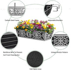 2 Pack 30 Inch Window Boxes Planter for Outdoor Plants Deck Railing Planters Box with Adjustable Brackets for Porch Fence Balcony Hanging Flower Baskets with Non-Woven Fabric Liner for Garden Décor