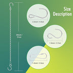 RIFNY Silver Chain for Hanging Plants, 20 Inch Small Plant Chains for Hanging Baskets Kits with Hooks for Bird Feeders Planters Billboards Lanterns Wind Chimes Ornaments Outdoor Indoor Use (10 PCS)