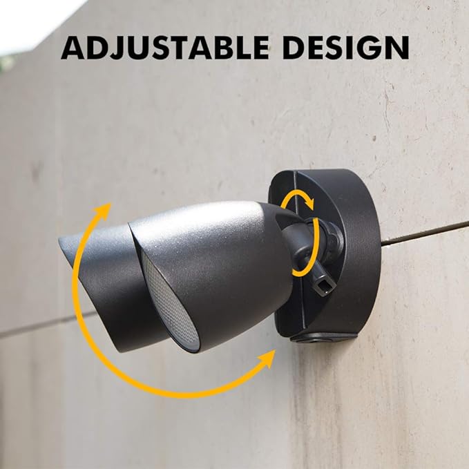 LUTEC 6222B 3500 Lumen 32 Watt 28 LED Dual-Head Floodlight Outdoor, Full Metal Design, Waterproof Exterior Security Wall Light 5000K for Patio, Garden, Yard-Black