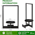 Wall Hanging Plant Stands Planter Shelves, Indoor Outdoor Window Plant Hanger Decor for Living Room Entryway (Black 3-Pack)
