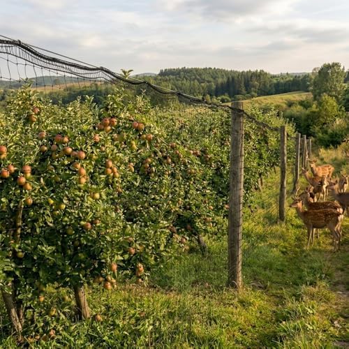 junflying deer fence netting 4x100 ft, heavy duty showing dimensions