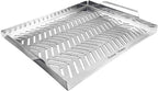 BBQ Grill Pan for Vegetables, Grill Topper Stainless Steel BBQ Wok with Handles Professional Cookware Grill Accessories for Barbecue Grills Outdoor Cooking
