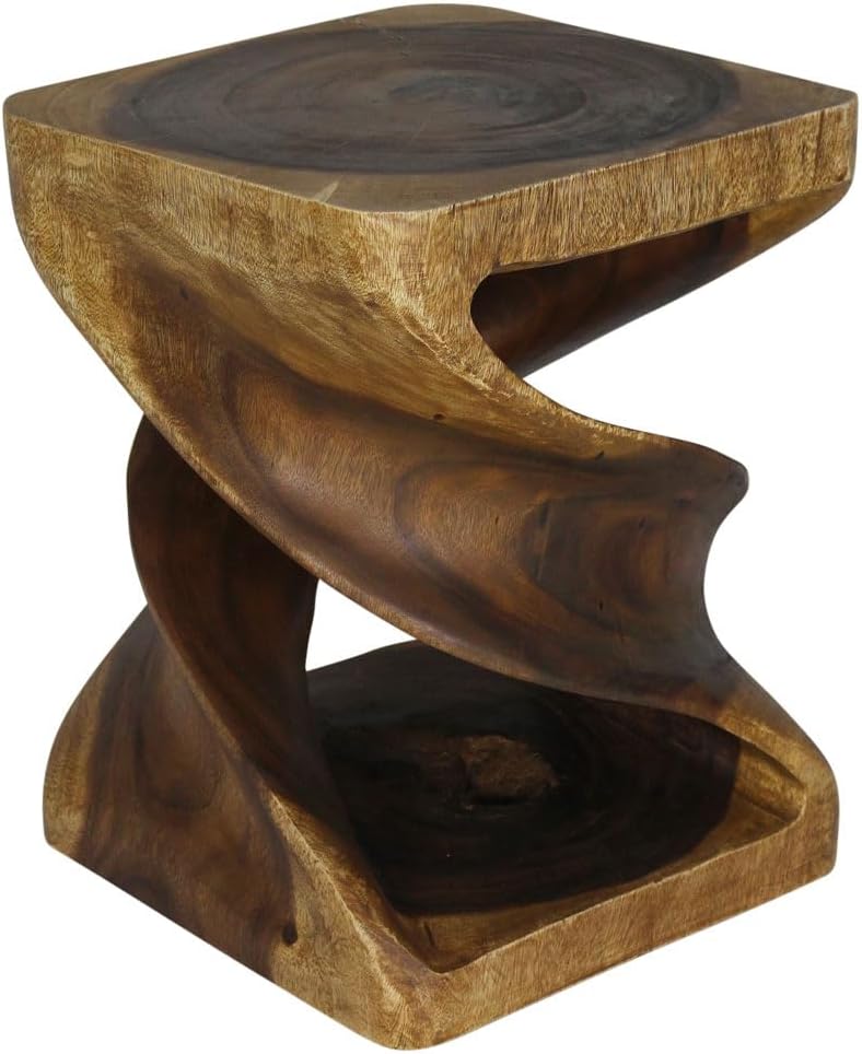 Haussmann® Double Twist End Table 18 x 18 x 23 in H Walnut Oil