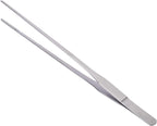 OIIKI Stainless Steel Polished Extra-Long 10.6 inch Tongs Tweezers | Long Tweezers with Precision Serrated Tips for Garden, Kitchen, Indoor & Outdoor