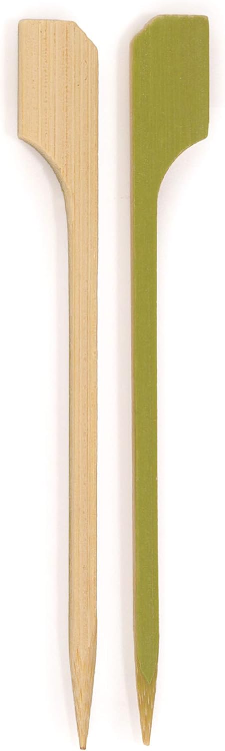 BambooMN 2.7" Bamboo Paddle Pick Skewers for Food, Drinks, Appetizers - 10,000 Pieces
