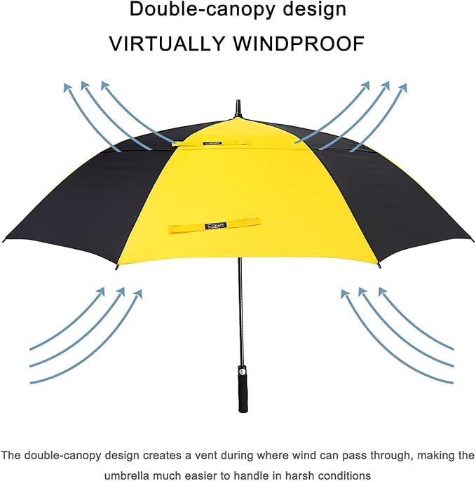 G4Free 47/54/62/68/72 Inch Automatic Open Golf Umbrella Oversize Extra Large Double Canopy Vented Windproof Waterproof Stick Umbrellas