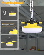 100FT LED Construction String Lights 3 Prong, 130W 16000Lm LED String Work Lights, 5000K Daylight Temporary Lighting for Construction Sites, Jobsite, Renovation, Mine Cave, UL Listed