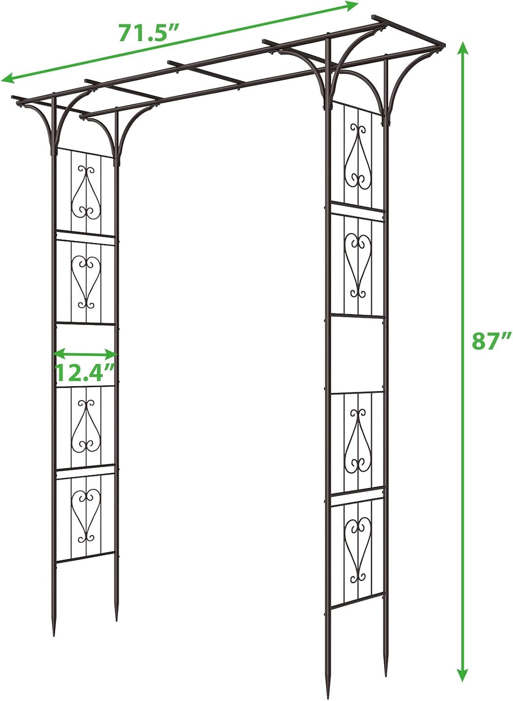 87in garden arbor metal arch trellis for climbing shown in use