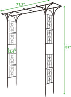 87in garden arbor metal arch trellis for climbing shown in use