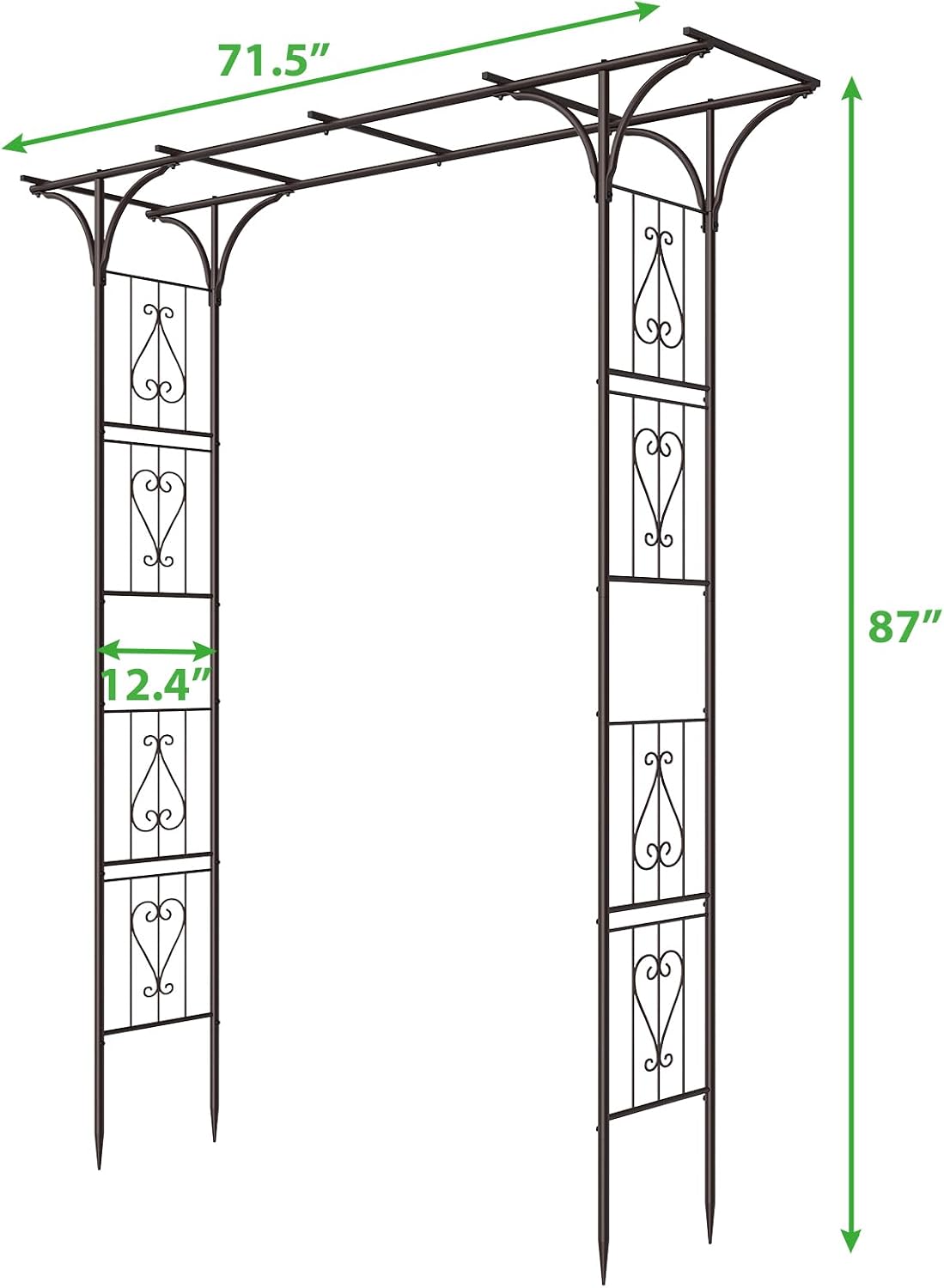 87in garden arbor metal arch trellis for climbing shown in use