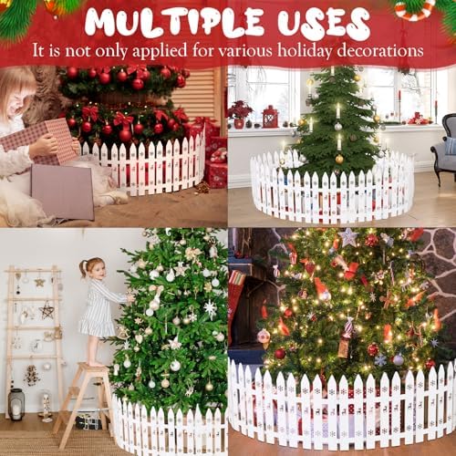 sasylvia christmas tree fences, white wooden picket fences, package contents