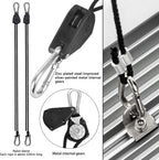 8 Pairs 1/8" Heavy Duty Ratchet Hangers, Adjustable Rope Hangers, Grow Light Rope Hangers for Grow Plant Fan Filter Light Room Equipment, 150 LB Capacity per Pair