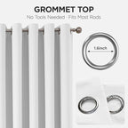 Joydeco Blackout Patio Sliding Door Curtains 90 Inches Long, Grommet Privacy Room Divider Curtains, Extra Wide Thermal Blackout Drapes for Bedroom Living Room (Pure White, 80Wx90L, 1 Panel)