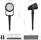Low Voltage Safety Landscape Lights Outdoor: 7W 840LM LED Landscape Lighting with Connectors & Transformer for Tree Garden Yard Pathway | 24V Warm Yellow 3000K Spotlights | IP65 Waterproof | 24 Pack