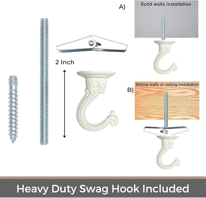 43 Inches Macrame Planter Hanger Large for 12 inch Pot + Swag Hook (Extra Long & Big) | Large Hanging Planter for Indoor Plants | No Tassel, Cotton Rope, NO Pot/Plant Included (Beige)(XL)
