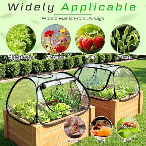 raised garden bed foldable clear pvc greenhouse covers on a desk or shelf