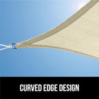 GORILLA GRIP Heavy Duty Sun Shade, UV Protection Fade Tear and Rust Resistant Triangle Sunshade Canopy, Curved Edges Blocks Sunlight, Breathable Sail, Outdoor Patio, Lawn Garden Butter Cream