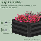 2PCS 6x2x1FT Galvanized Raised Garden Bed,Planter Raised Beds-Metal Garden Box,Large Plant for Outdoor Planting, Vegetables Bed，Flower,herb-Black