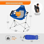 KingCamp Hammock Camping Chair, Swinging Portable Folding Camp Chairs for Adults Max 400lbs Heavy Duty Foldable Oversized Rocker with Aluminum Alloy Frame Cup Holder for Outdoor Beach Patio Sport