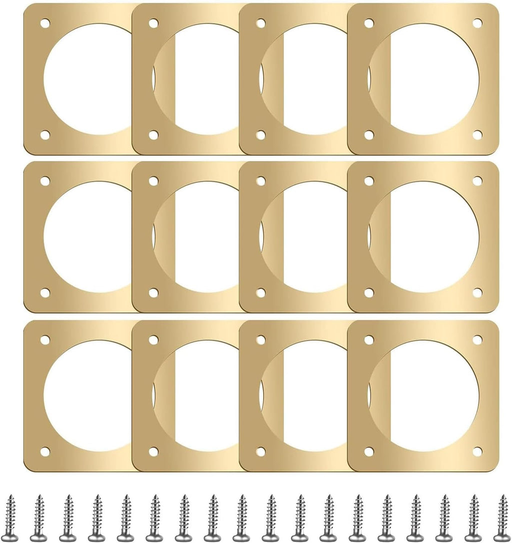 Hotop 12 Pcs 1 1/2 Inch Opening Bluebird Metal House Hole Guard Portal Bird House Protect Bird Room Guard Copper Portal with Opening for Eastern Bluebird Rooms Sparrow Houses(Gold)