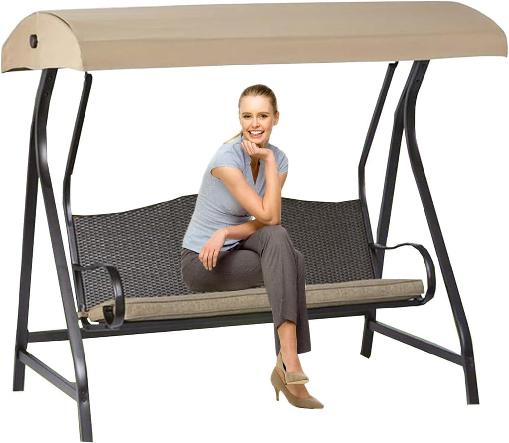Replacement Roof for Garden Swing, Replacement Cover, Swing Canopy, Replacement Swing Canopy for 3 Seater Garden Swing, for Outdoor Use(Size:118 * 198cm/46 * 77in)