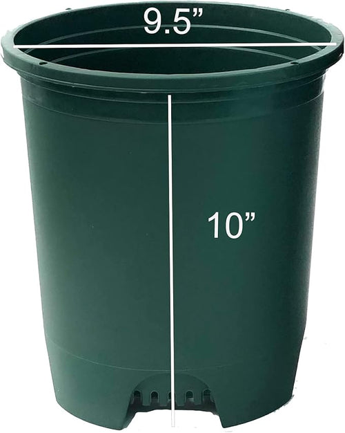 3 Gallon 6-Pack Plant Pots Nursery Pot Green Plastic Planters for Outdoor Indoor Plants Gardening Flower Pots with Drainage Holes