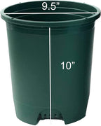 3 Gallon 10-Pack Nursery Pot Green Plastic Planters for Outdoor Indoor Plants Gardening Flower Pots Plant Pots with Drainage Holes