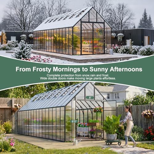32x10x10 ft extra large greenhouse for outdoors, heavy showing dimensions